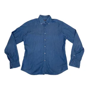 Fay Mens Blue Shirt | Vintage High End Button Down Collar Designer Smart Casual