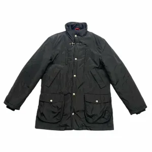 Fay Quilted Lined Jacket | Vintage Mens High End Designer Black Winter Coat VTG
