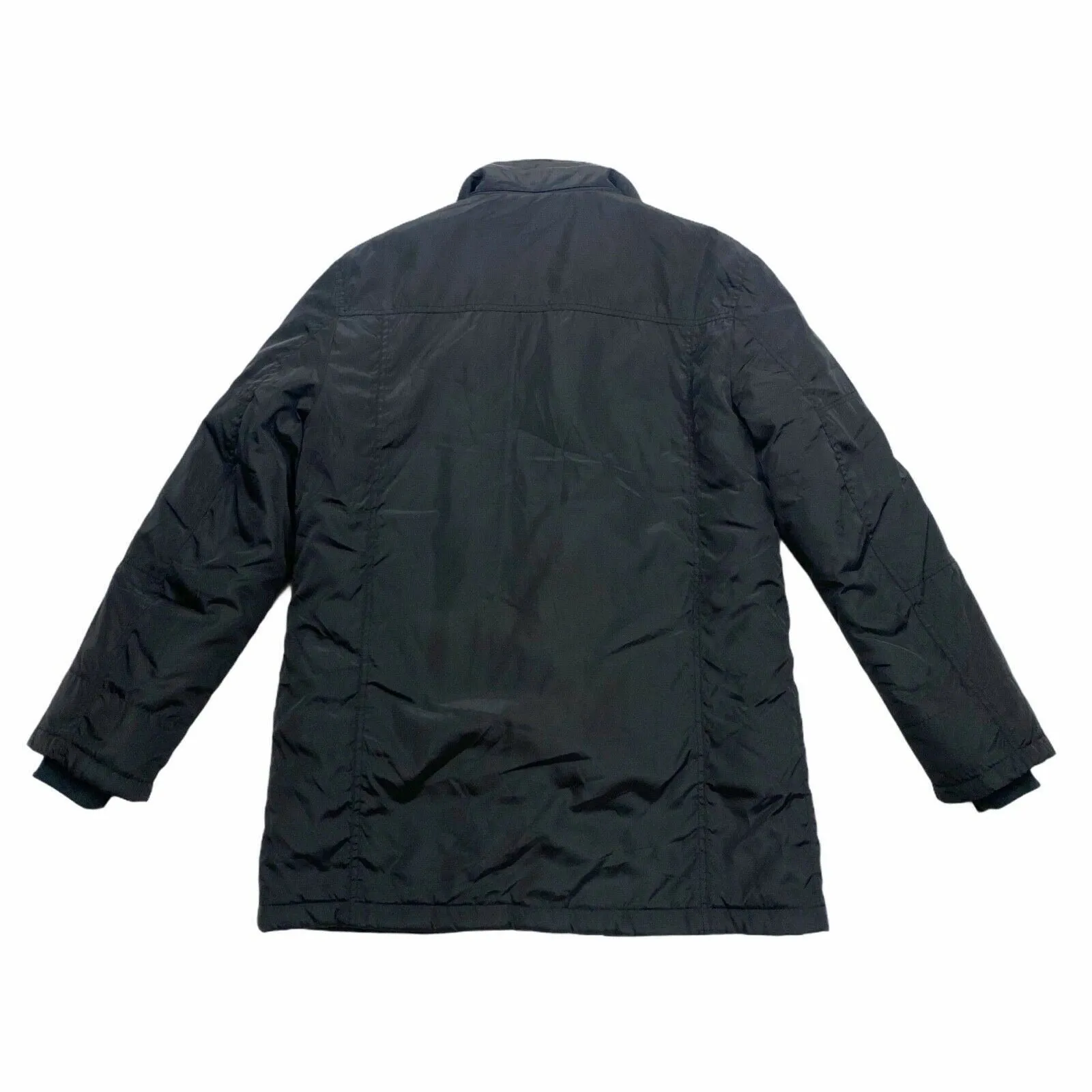 Fay Quilted Lined Jacket | Vintage Mens High End Designer Black Winter Coat VTG