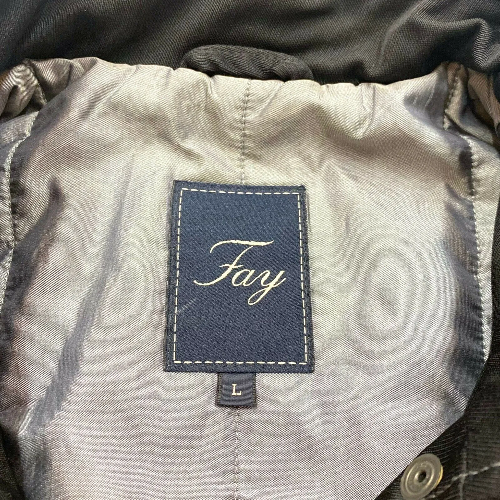 Fay Womens Black Jacket | Vintage Large Quilted High End Luxury Designer  VTG