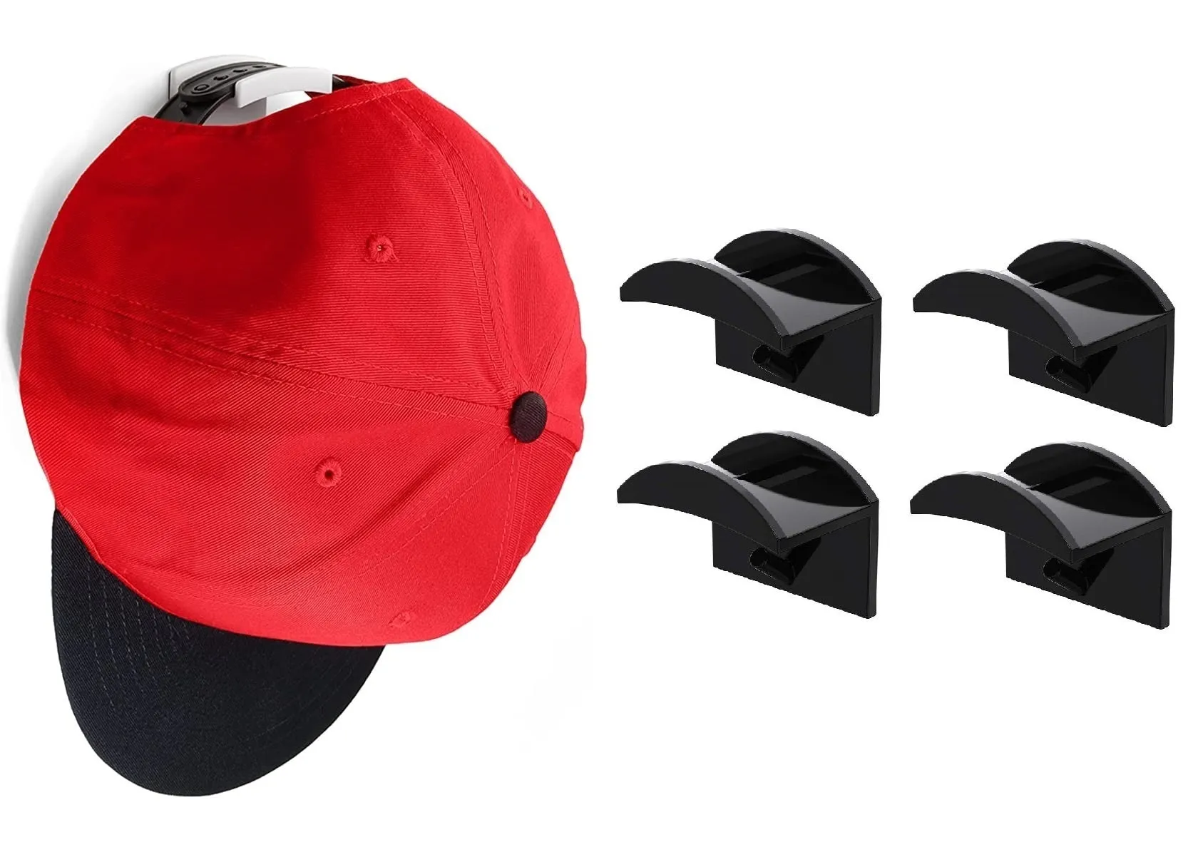 Floating, Hidden, Double Hook Hat Mounts for Fitted & Snapback Caps by EZB