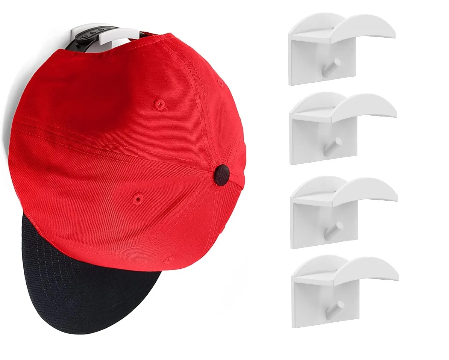 Floating, Hidden, Double Hook Hat Mounts for Fitted & Snapback Caps by EZB