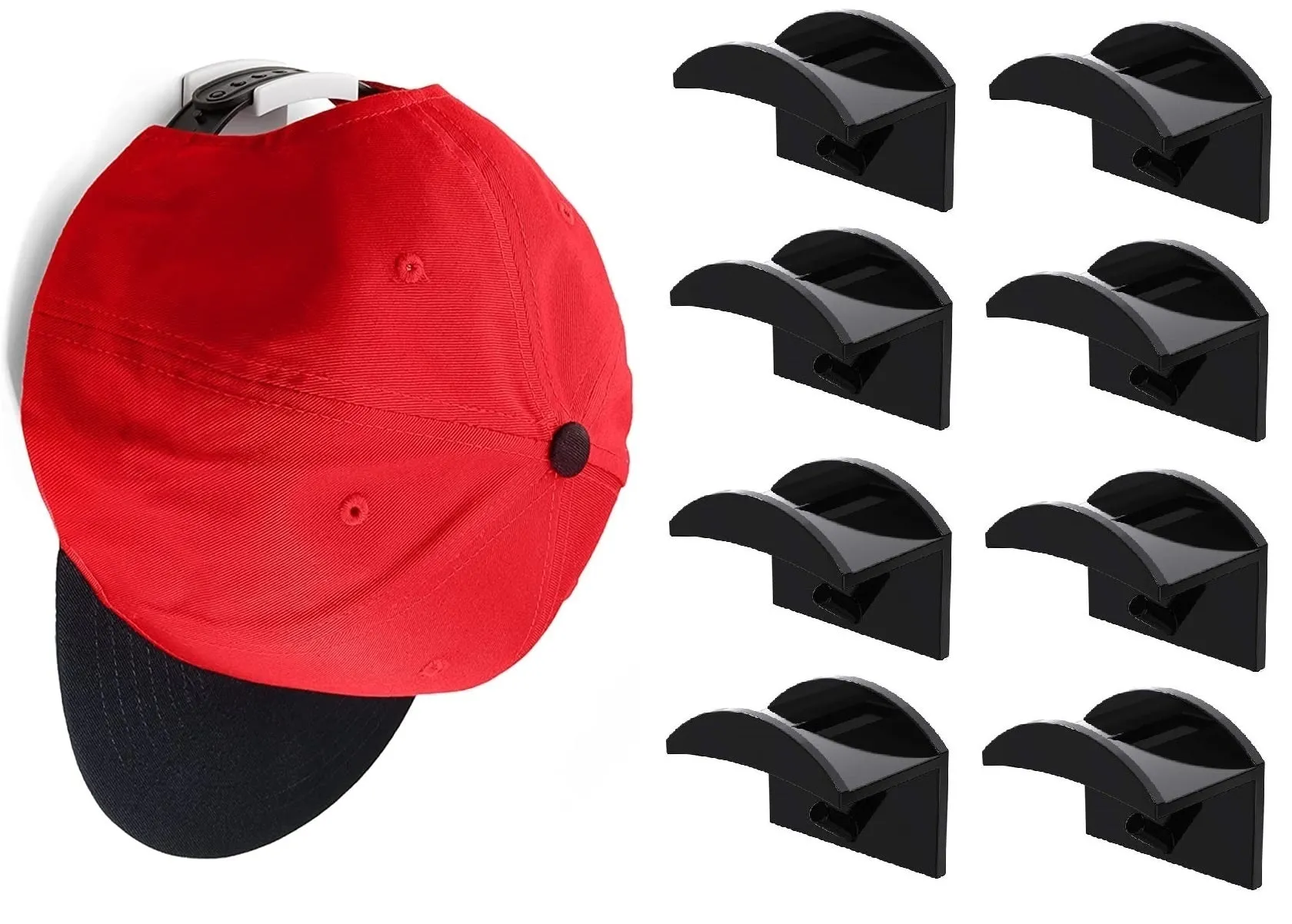 Floating, Hidden, Double Hook Hat Mounts for Fitted & Snapback Caps by EZB