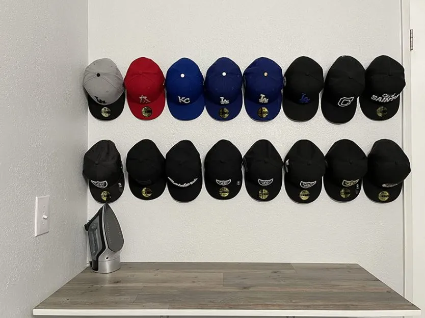 Floating, Hidden, Double Hook Hat Mounts for Fitted & Snapback Caps by EZB