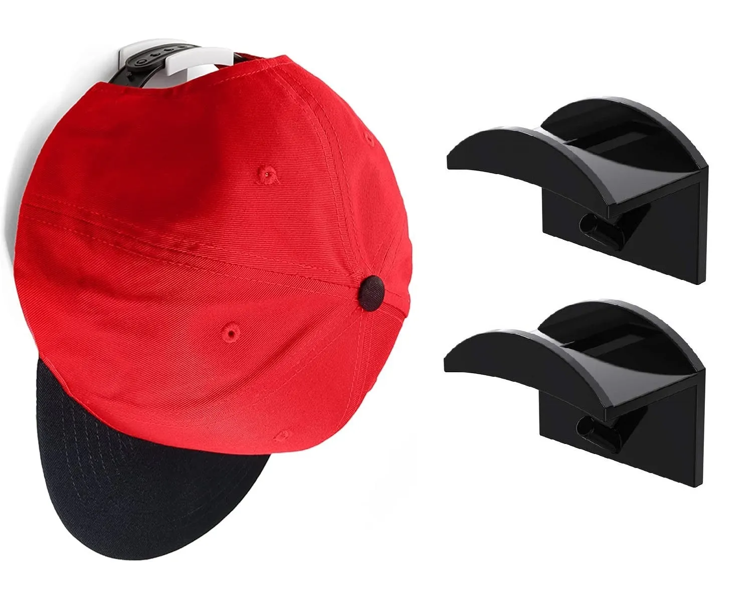 Floating, Hidden, Double Hook Hat Mounts for Fitted & Snapback Caps by EZB