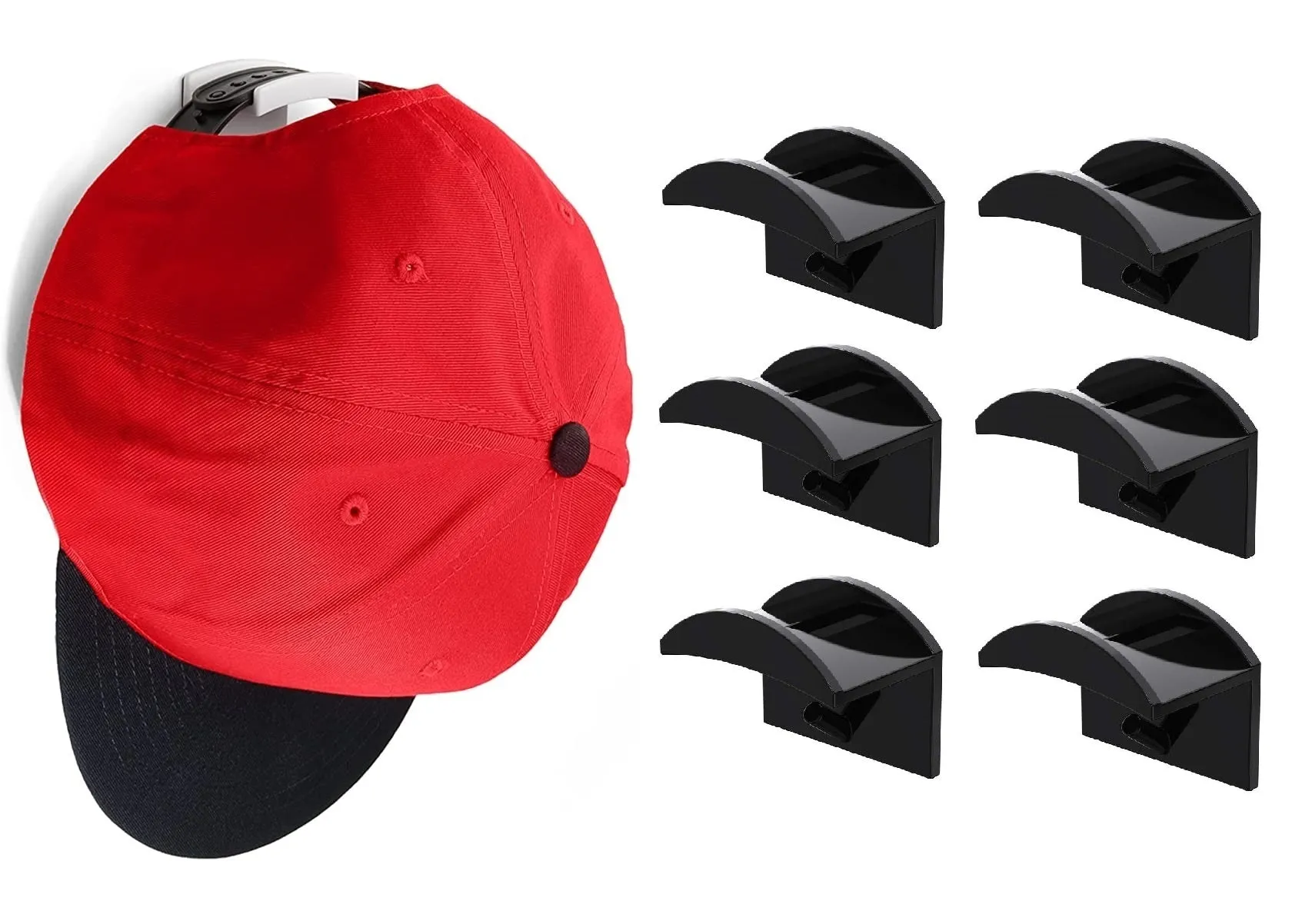 Floating, Hidden, Double Hook Hat Mounts for Fitted & Snapback Caps by EZB