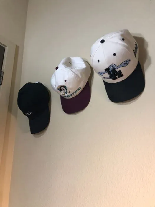 Floating, Hidden, Double Hook Hat Mounts for Fitted & Snapback Caps by EZB