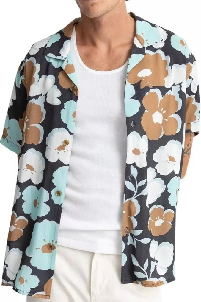 Floral Short Sleeve Button Up Shirt
