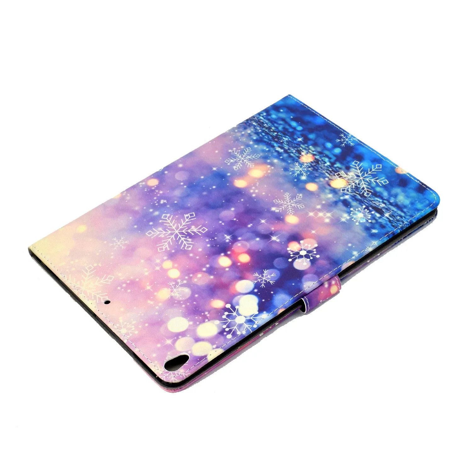 For iPad 10.5 2017/iPad 10.2 2019 Laptop Protective Case Color Painted Smart Stay PU Cover with Front Snap  Purple quicksand