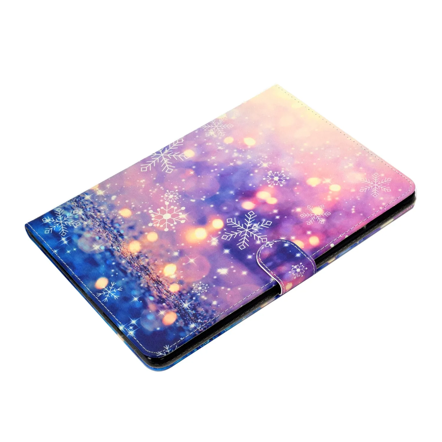For iPad 10.5 2017/iPad 10.2 2019 Laptop Protective Case Color Painted Smart Stay PU Cover with Front Snap  Purple quicksand