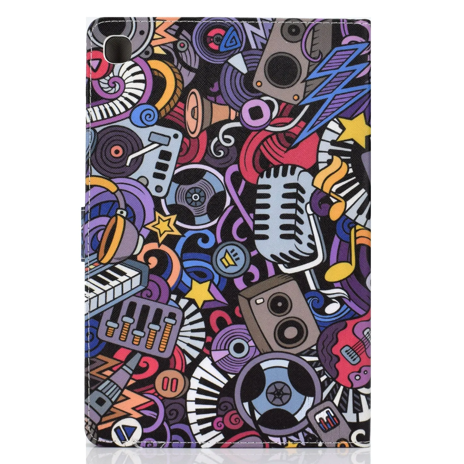 For Samsung T510/T515 Laptop Protective Case with Front Snap Cute Cartoon Color Painted Smart Stay PU Cover  Graffiti