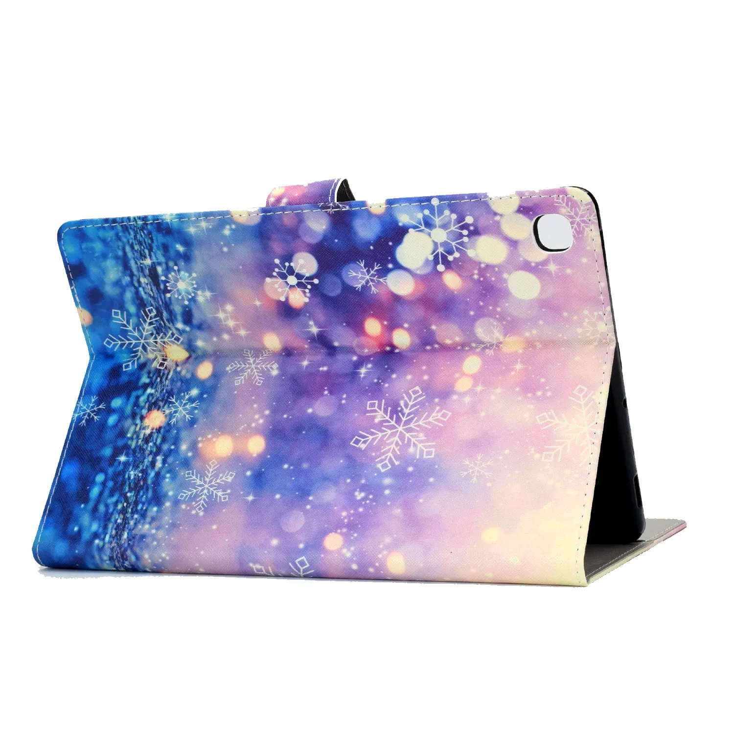 For Samsung T510/T515 Laptop Protective Case with Front Snap Cute Cartoon Color Painted Smart Stay PU Cover  Purple quicksand