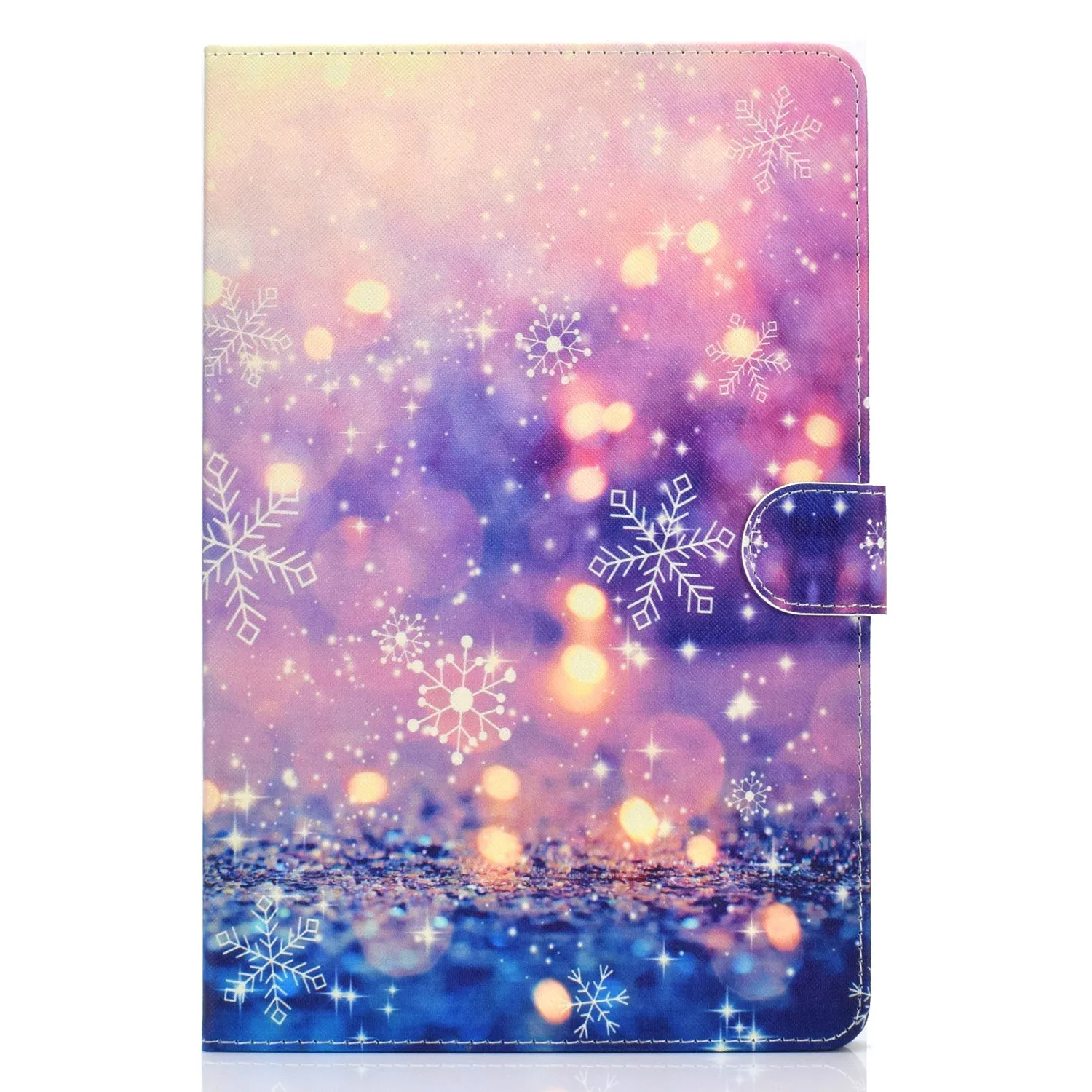 For Samsung T510/T515 Laptop Protective Case with Front Snap Cute Cartoon Color Painted Smart Stay PU Cover  Purple quicksand