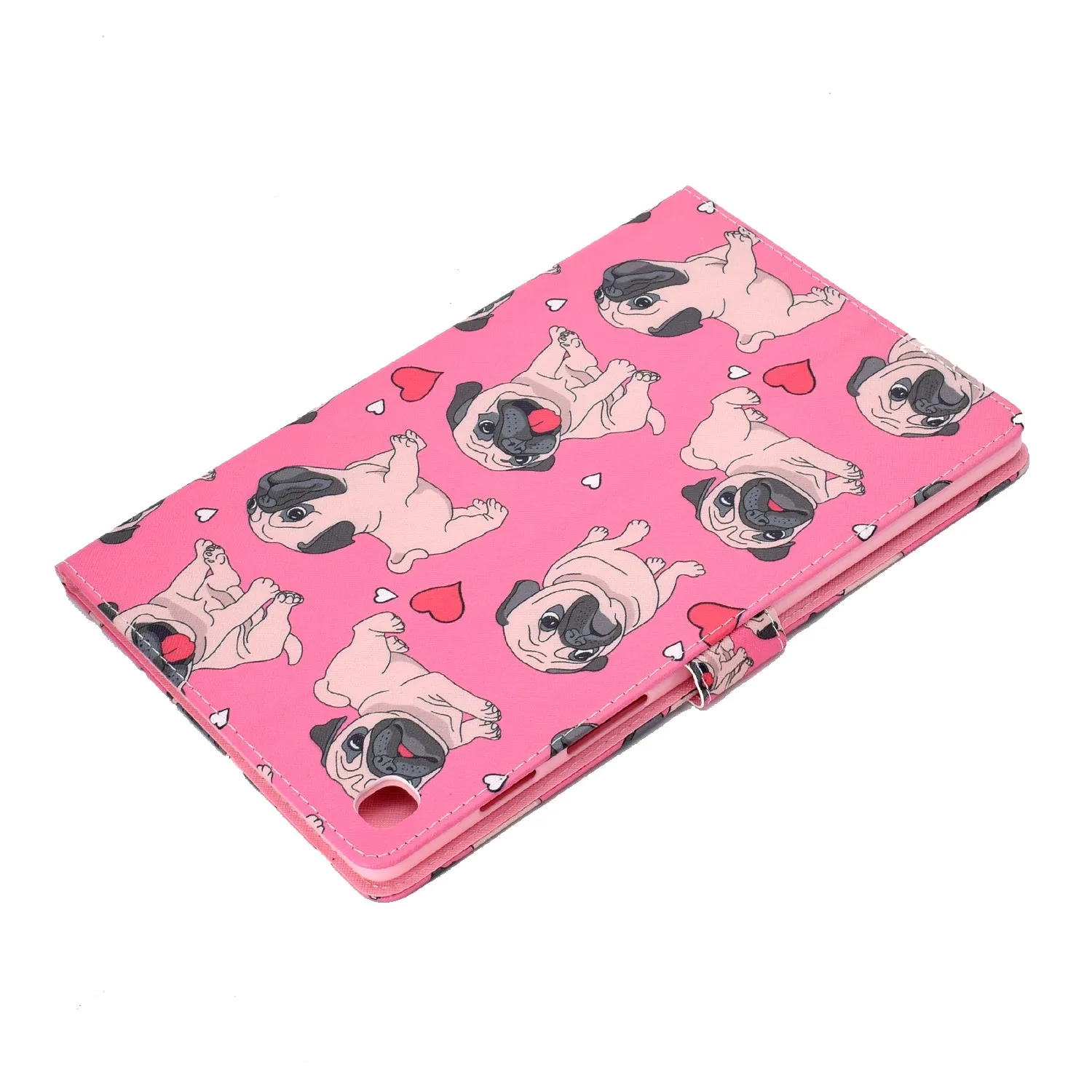 For Samsung T720/T725 Laptop Protective Cover Cartoon Color Painted Smart Stay PU Cover with Front Snap Purple quicksand