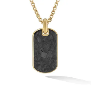 Forged Carbon Tag in 18K Yellow Gold