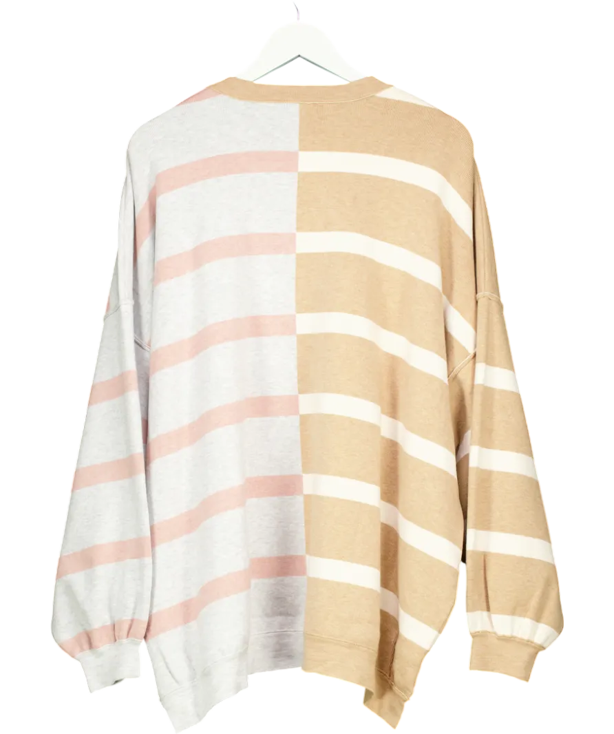 Free People Beige Uptown Stripe Jumper UK M