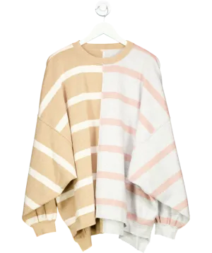 Free People Beige Uptown Stripe Jumper UK M