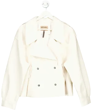Free People Cream We The Free Alexis Vegan Leather Jacket UK XL
