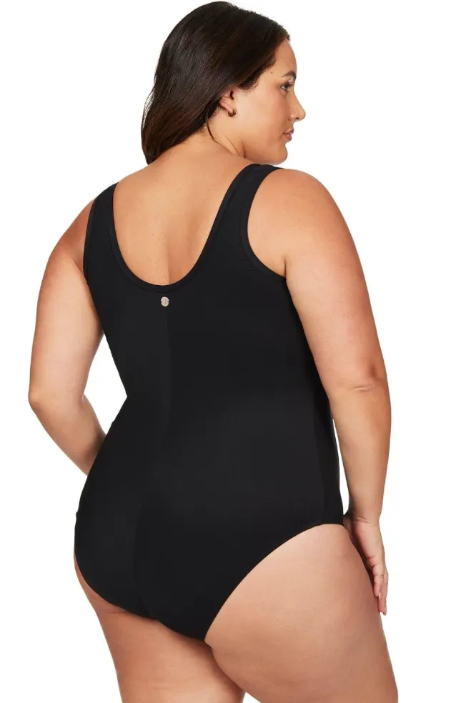 Fuseli Gold Zip One Piece Black