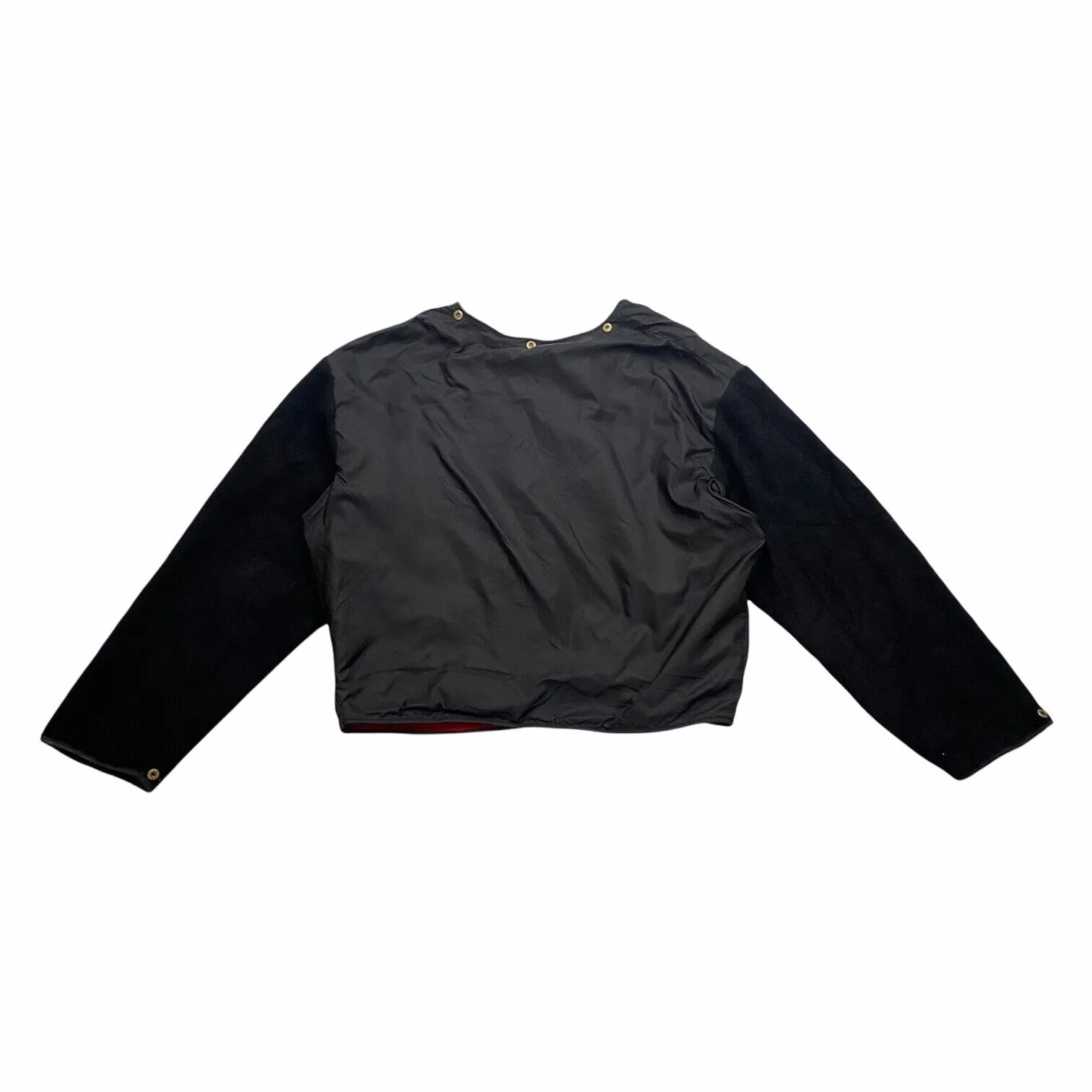 Gant Fleece Jacket Lining | Vintage Mens High End Designer Black Red Medium