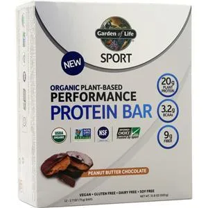Garden Of Life Sport - Organic Plant-Based Performance Protein Bar Peanut Butter Chocolate 12 bars