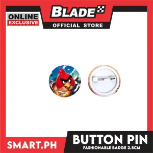 Gifts Fashion Button Pin, Badge Pin 2.5cm Bird Design (Assorted Colors)