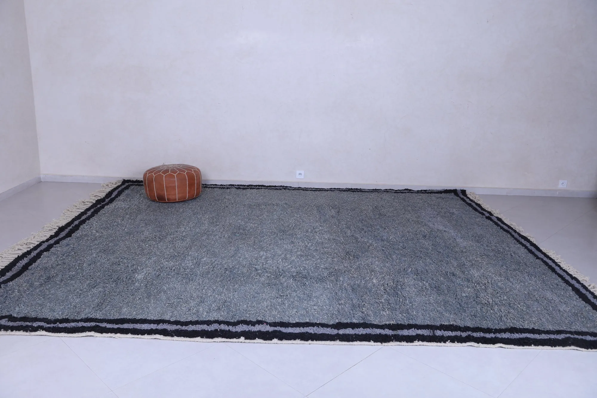 Gray Custom Moroccan rug - All wool berber rug - Beni rug