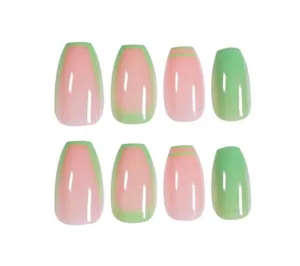 Green Blush Press on Nails