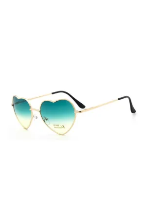Green Ombre Heart Glasses