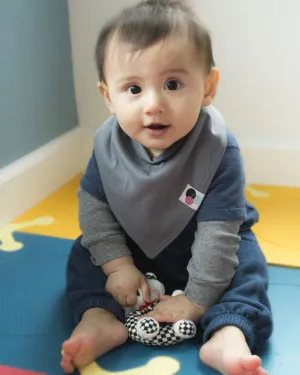GREY SOLID  | Premium  Baby Bandana Bib