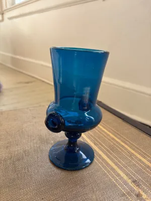 Hand blown Blue Goblet