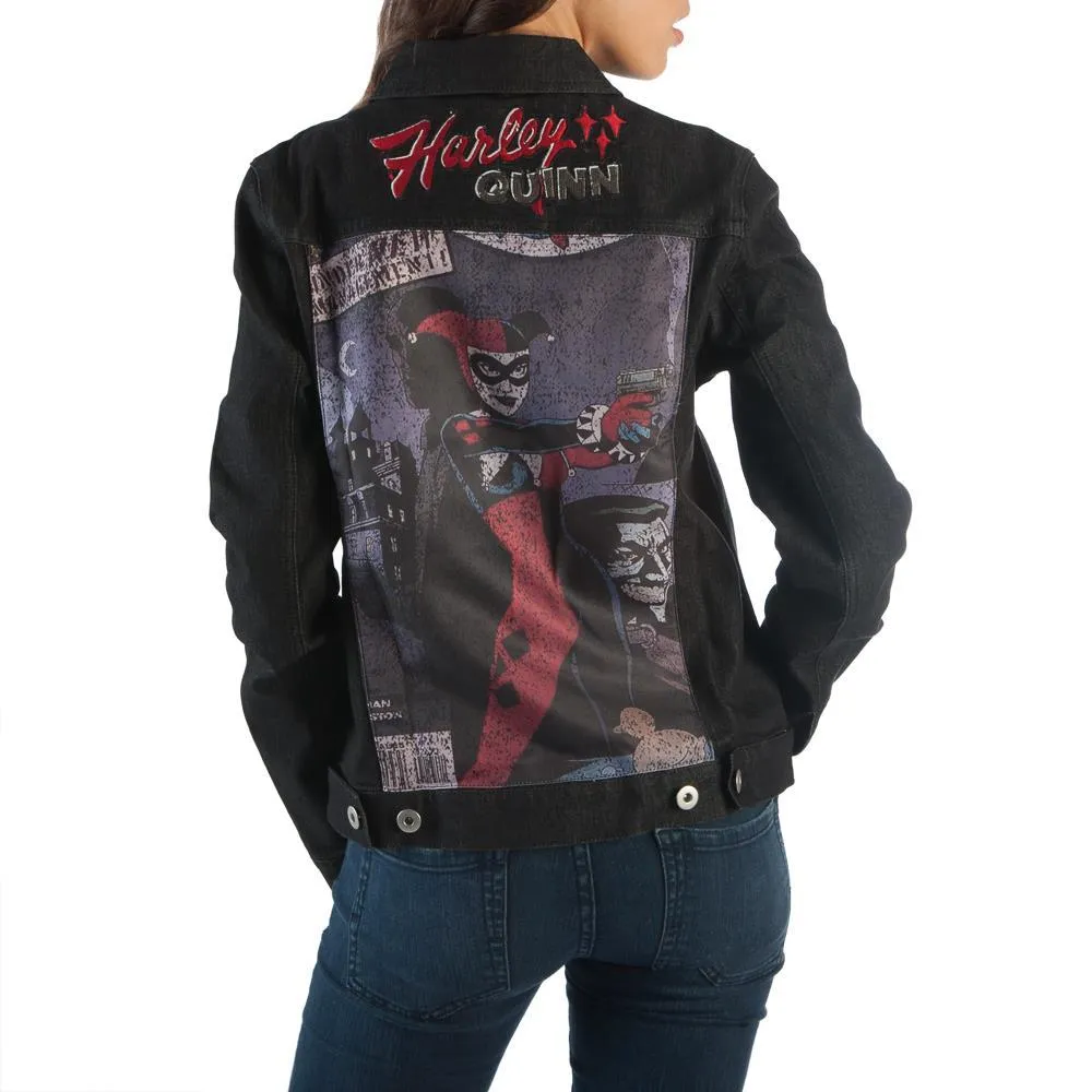 HARLEY QUINN BLK DENIM JACKET