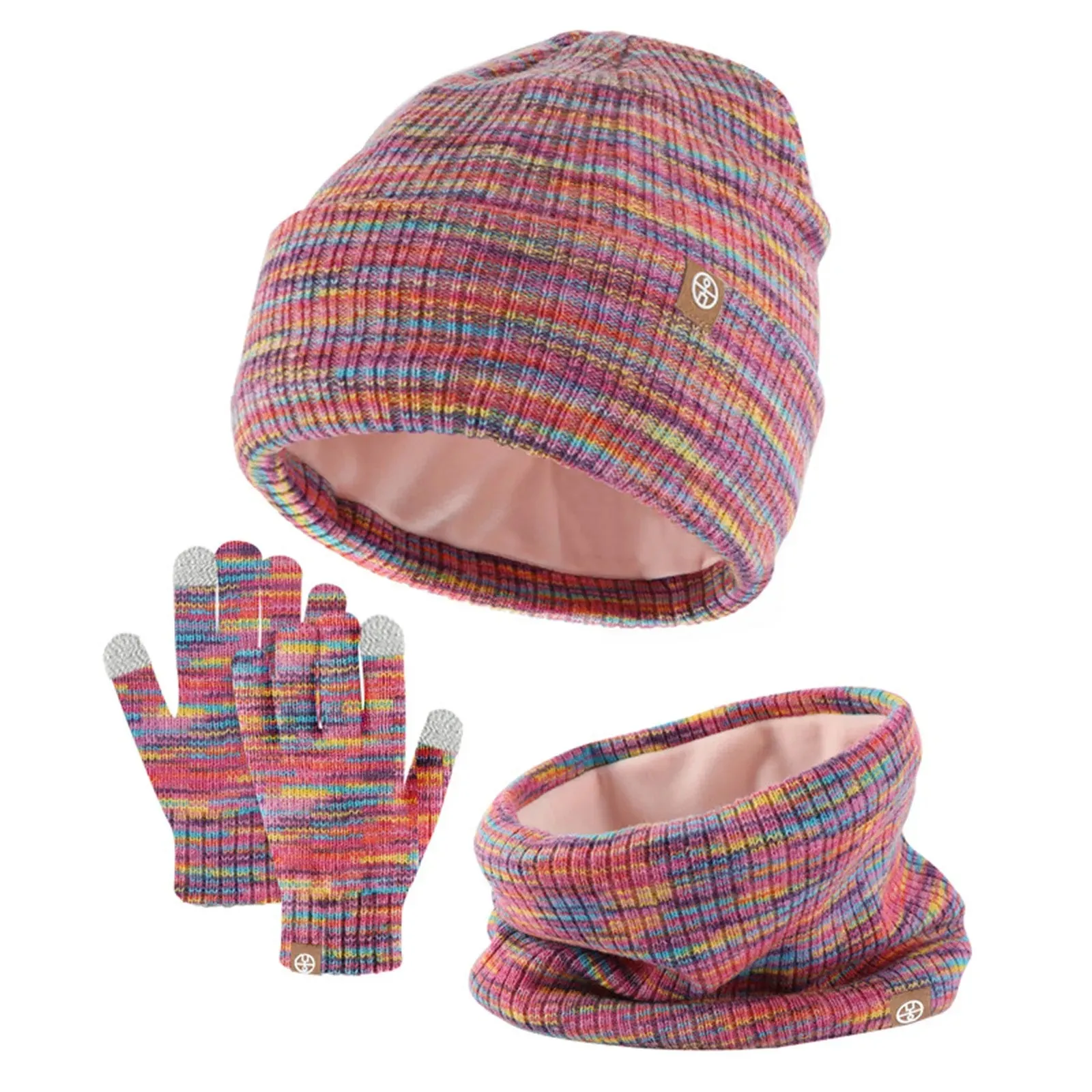 Hats For Babies Kids Winter Hat Gloves Scarf Set Girls Boys Toddler Children Hats With Pom Knit Neck Warmer Gaiter Mittens
