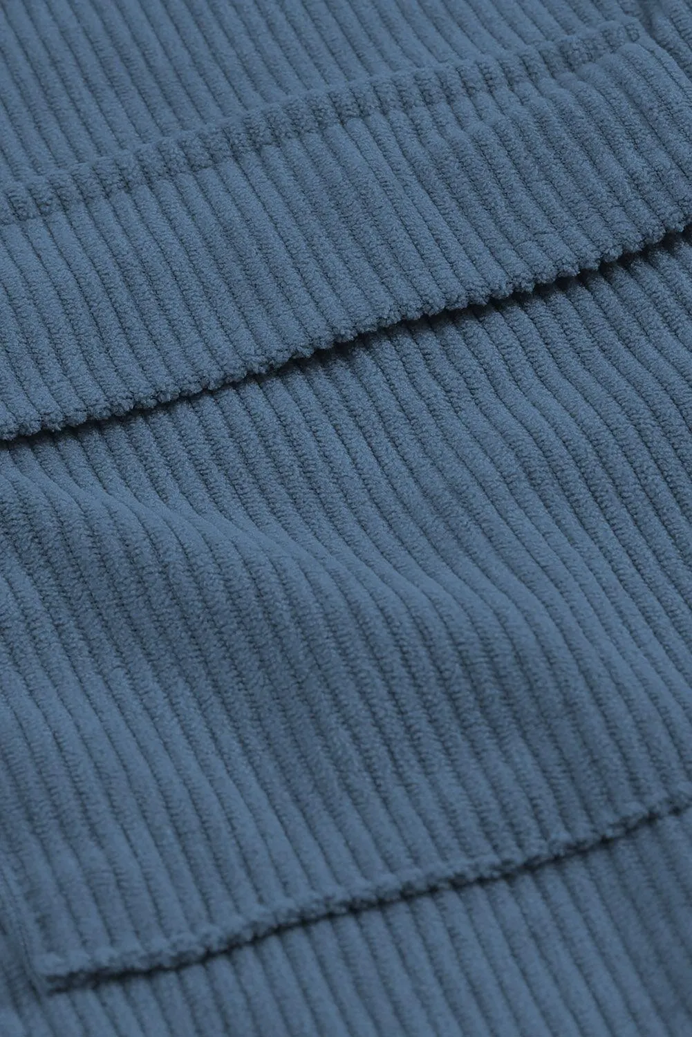 Hazel Blues® | Pocketed Button Ribbed Textured Shacket