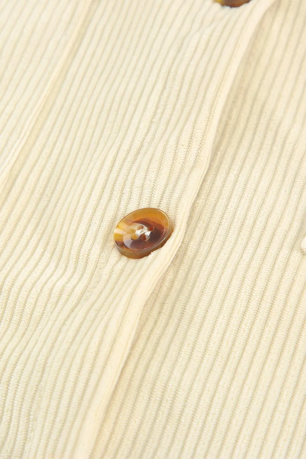 Hazel Blues® | Pocketed Button Ribbed Textured Shacket