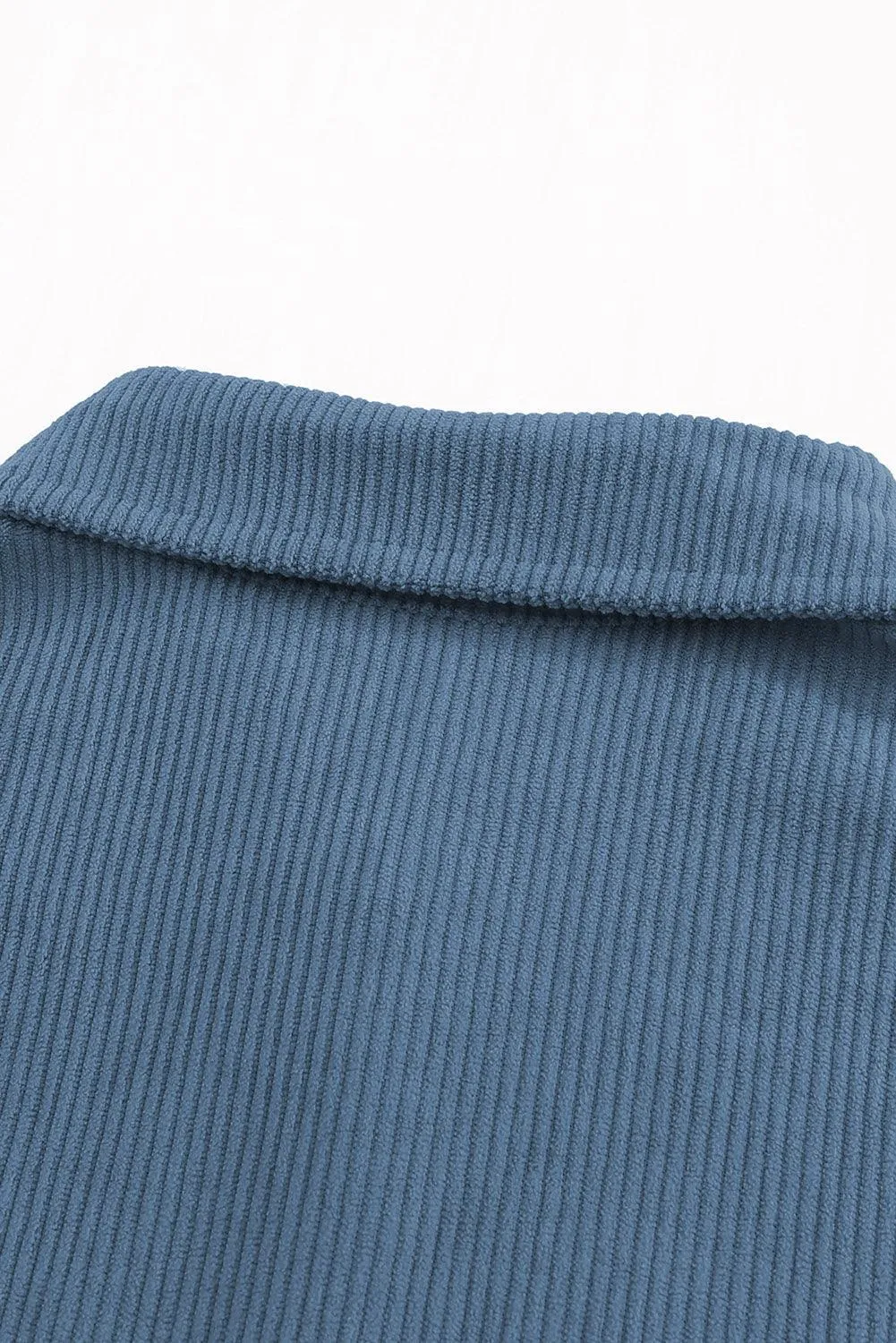 Hazel Blues® | Pocketed Button Ribbed Textured Shacket