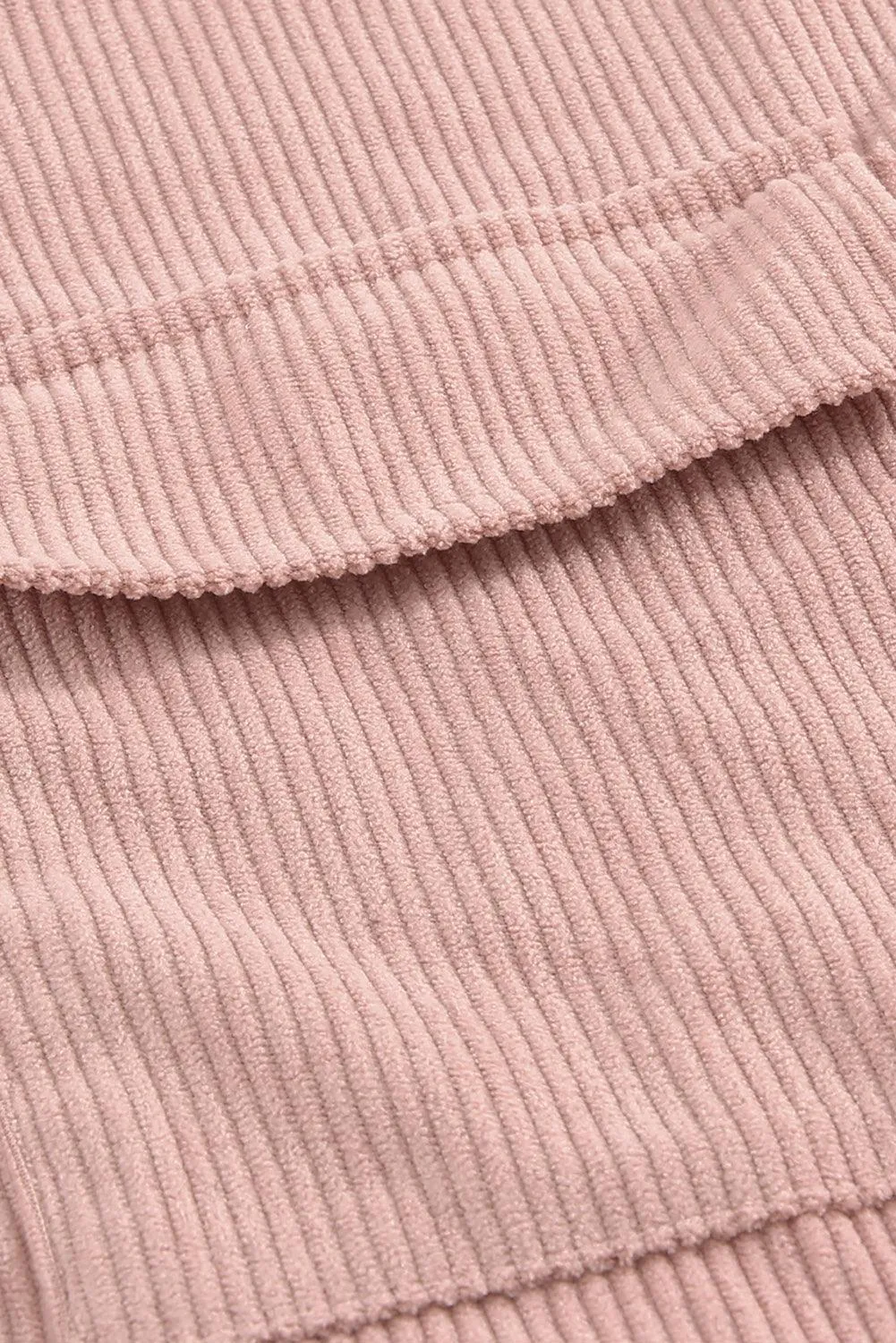 Hazel Blues® | Pocketed Button Ribbed Textured Shacket