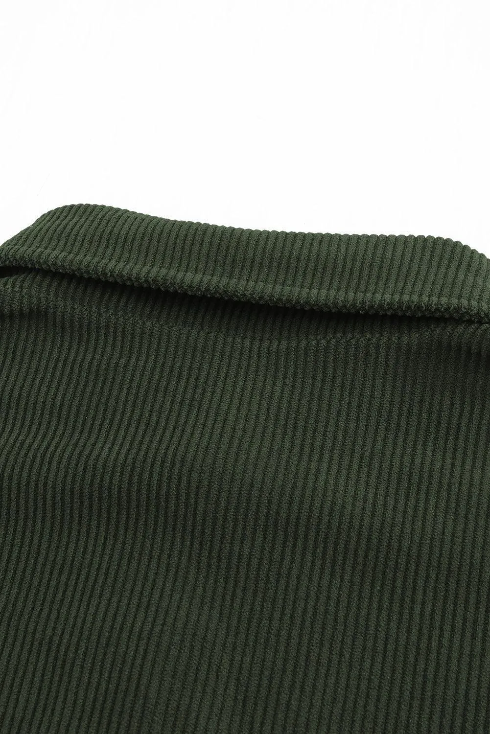 Hazel Blues® | Pocketed Button Ribbed Textured Shacket