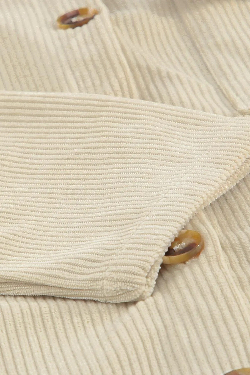 Hazel Blues® | Pocketed Button Ribbed Textured Shacket