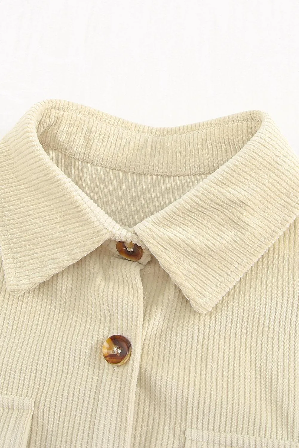 Hazel Blues® | Pocketed Button Ribbed Textured Shacket