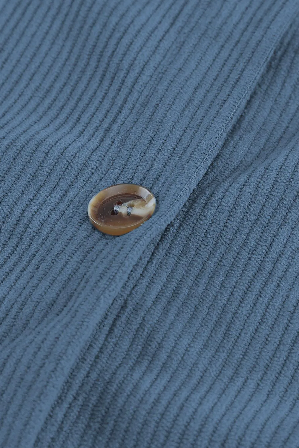 Hazel Blues® | Pocketed Button Ribbed Textured Shacket