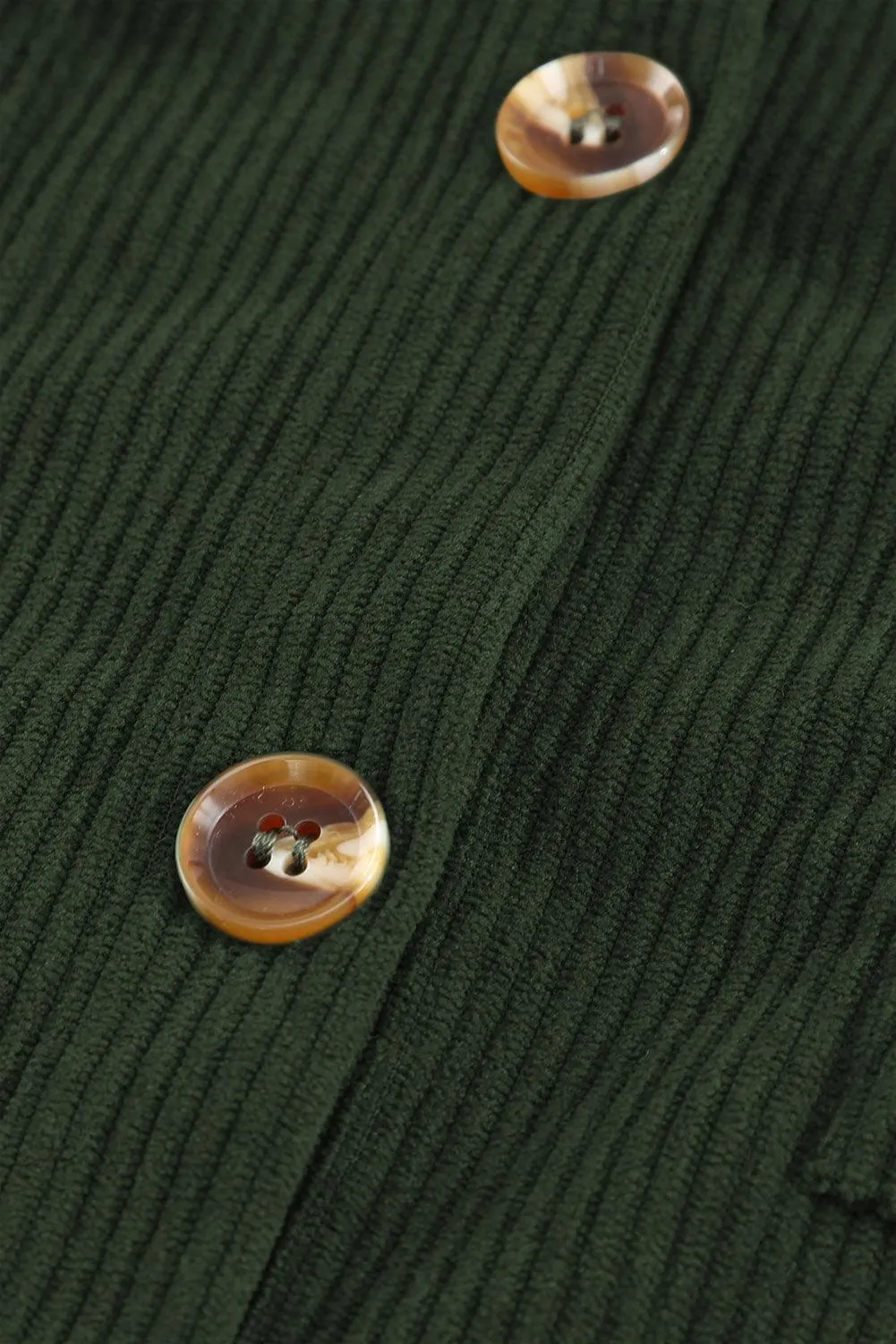 Hazel Blues® | Pocketed Button Ribbed Textured Shacket