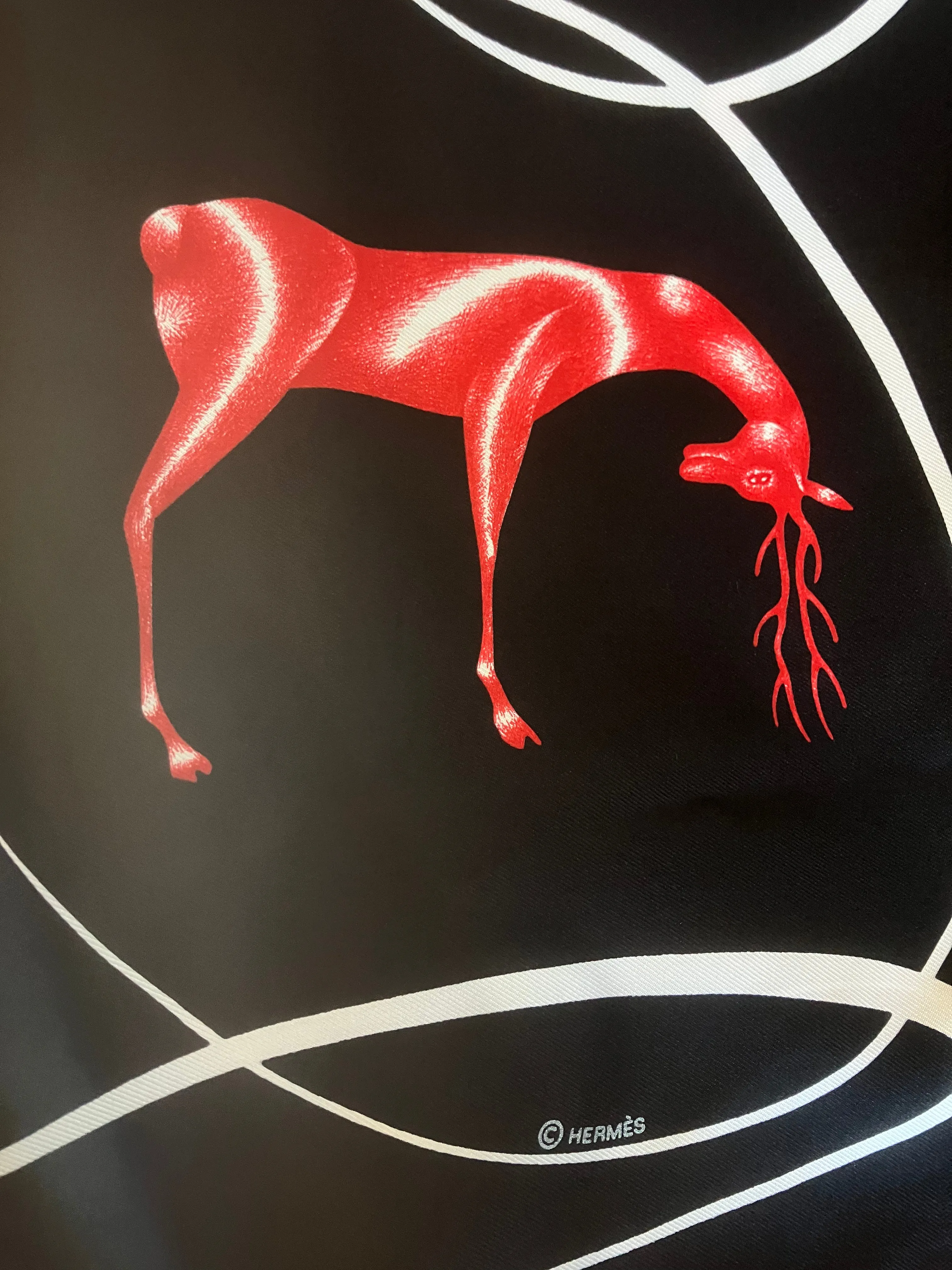 Hermès Faune Lettrée Silk Scarf by Florence Manlik