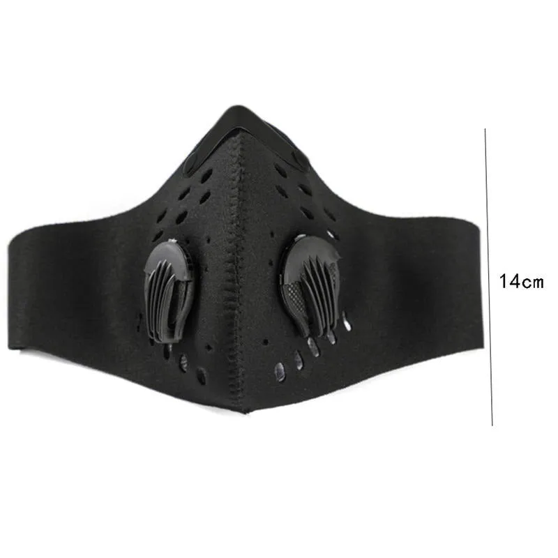 High-Quality Anti-Pollution Cycling Mask - Activated Carbon Dustproof Face Mask for Men and Women, Outdoor Sports and Training Mask with Breathable Vents and Adjustable Fit