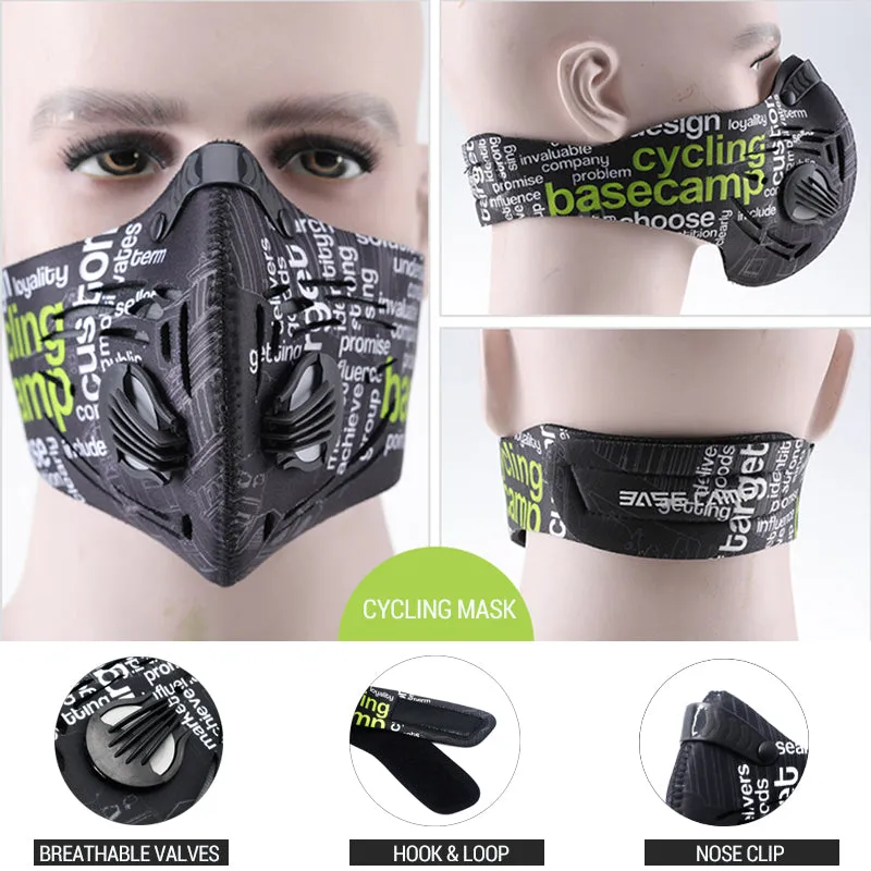 High-Quality Anti-Pollution Cycling Mask - Activated Carbon Dustproof Face Mask for Men and Women, Outdoor Sports and Training Mask with Breathable Vents and Adjustable Fit