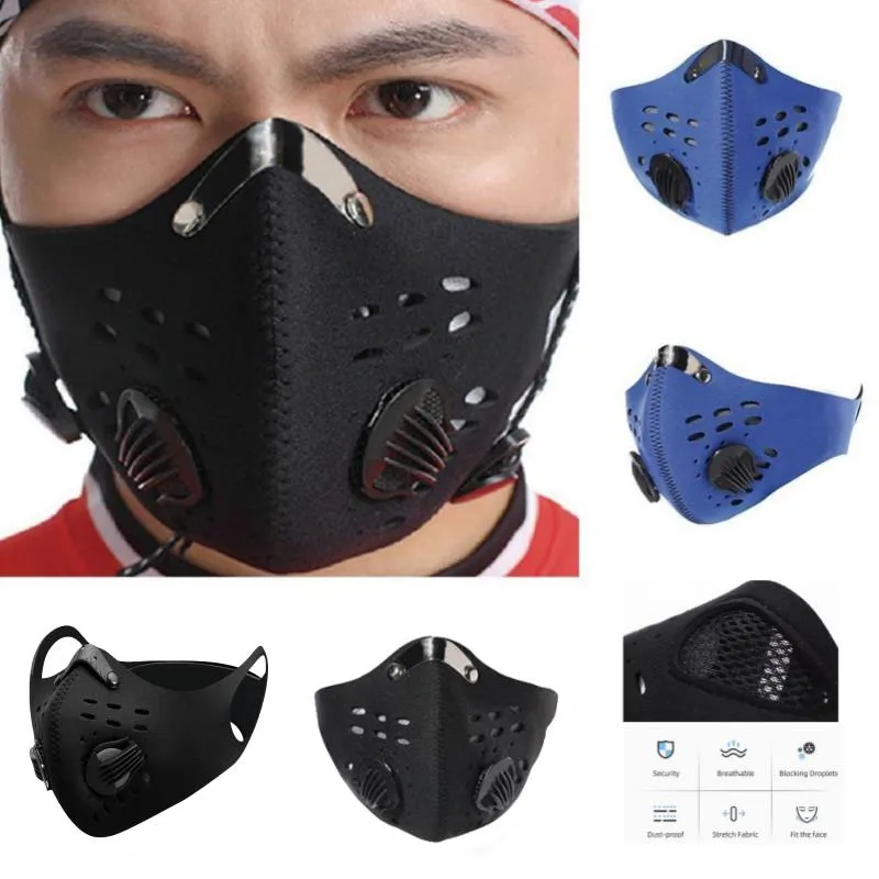High-Quality Anti-Pollution Cycling Mask - Activated Carbon Dustproof Face Mask for Men and Women, Outdoor Sports and Training Mask with Breathable Vents and Adjustable Fit