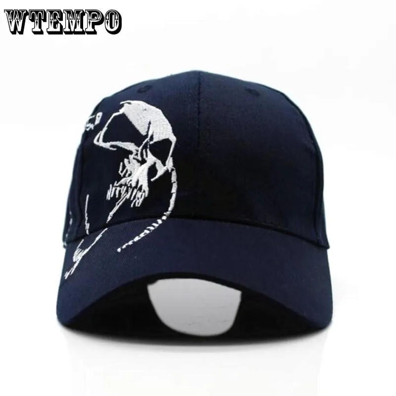 High Quality Unisex 100% Cotton Outdoor Baseball Cap Skull Embroidery Snapback Fashion Sports H