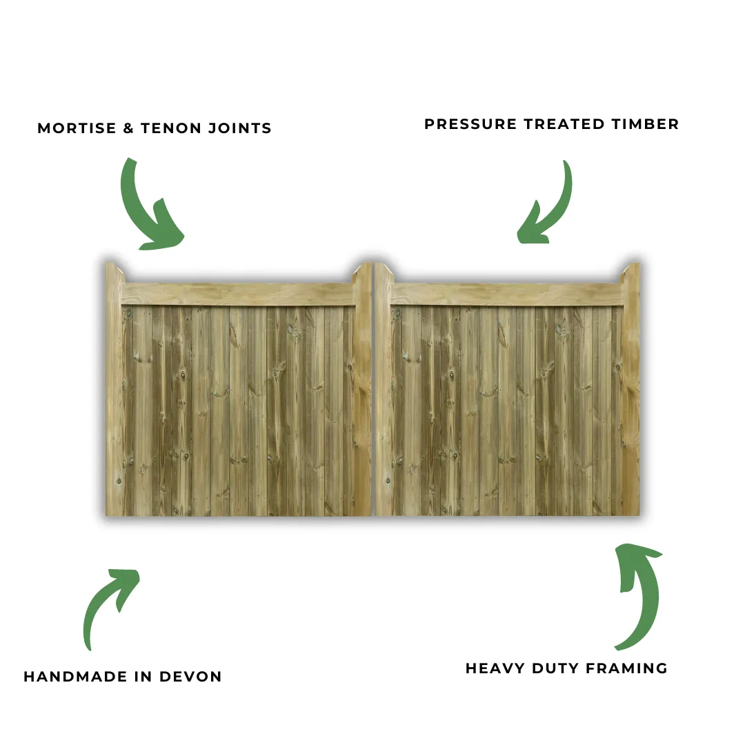 Highampton Mortise and Tenon T&G Entrance Gate (Pair)