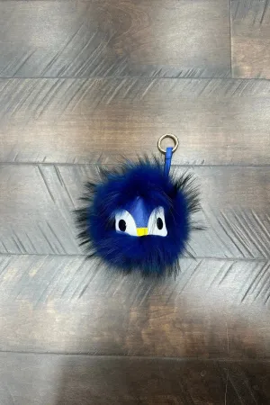 Indigo Blue Fox / Black Face Monster Keychain