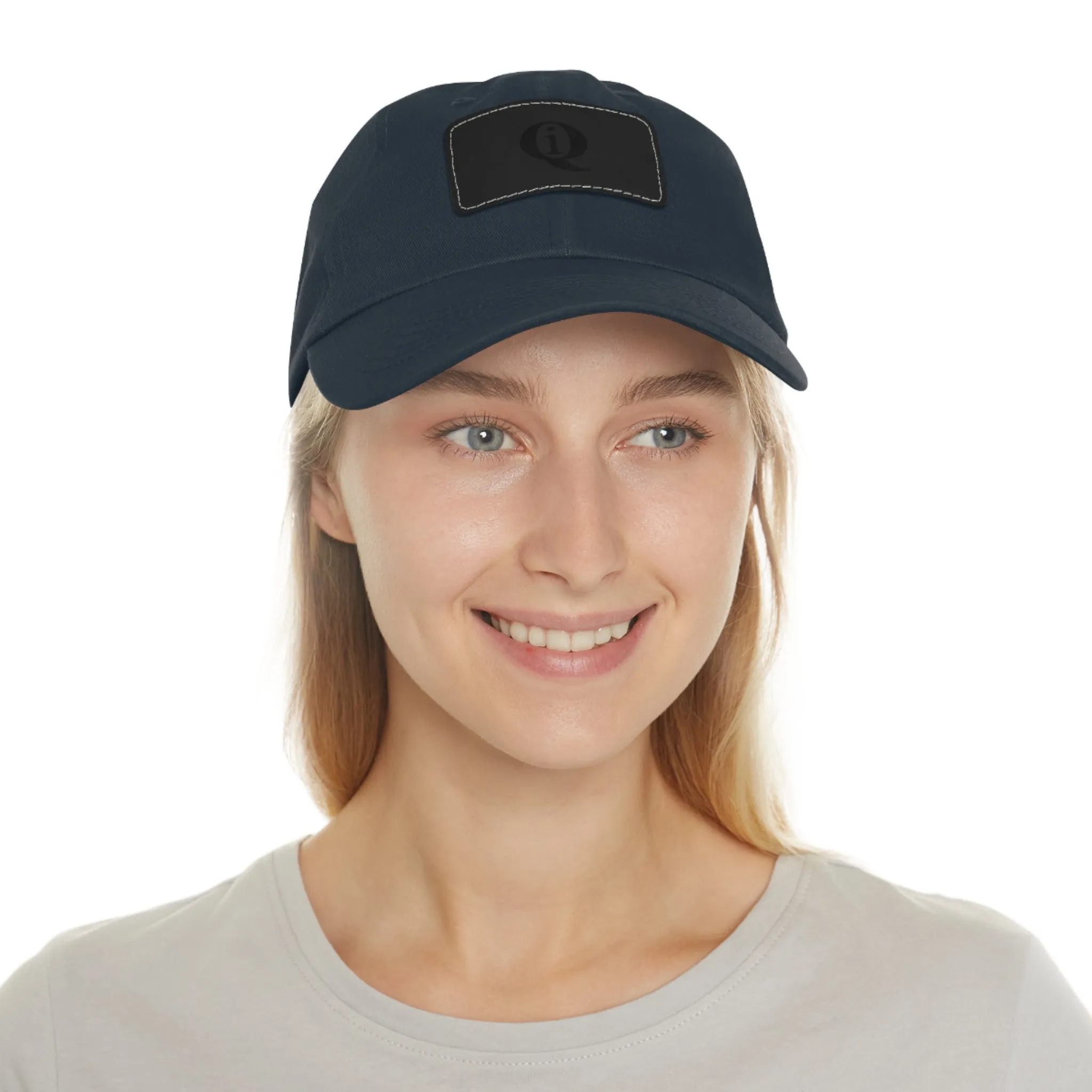 IQ Fashion | Dad Hat with Leather Patch (Rectangle)